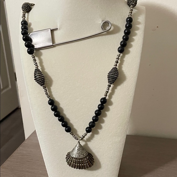 Artisan Jewelry - Artisan Black and Silver Statement Necklace